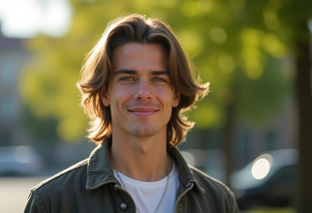 homme cheveux longs